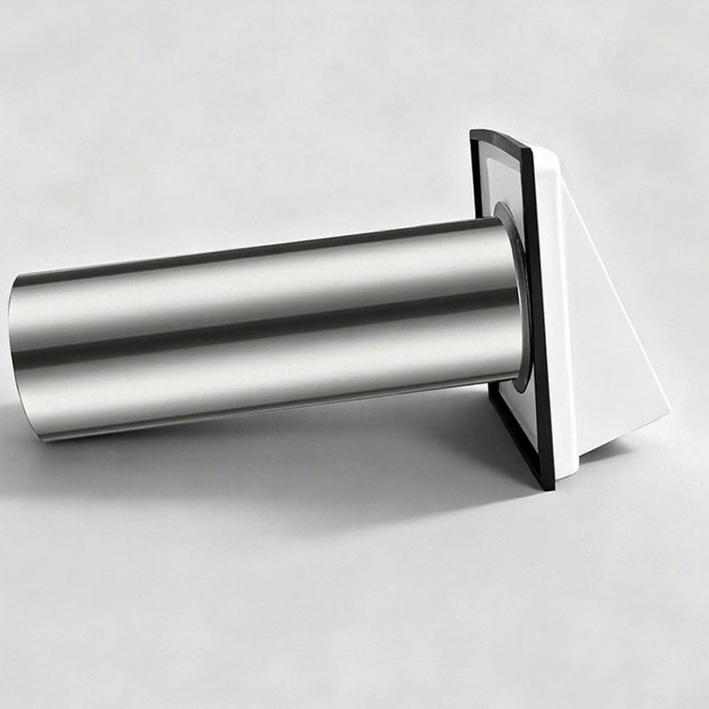 Griglia di ventilazione in acciaio inox, 280 x 190 mm, con rete anti-insetti, resistente alle intemperie, per asciugatrice e scarico del bagno (diametro 150 cm, lunghezza 200 cm, con guarnizione)
