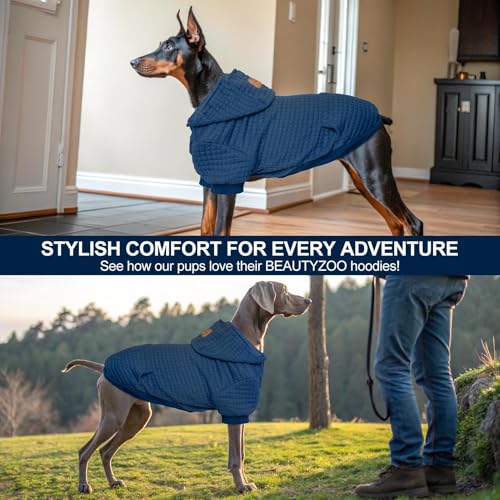 Image of BEAUTYZOO Dog Hoodies Sweater for Large Dogs,Waffle‑Like Laminated Pet Coat