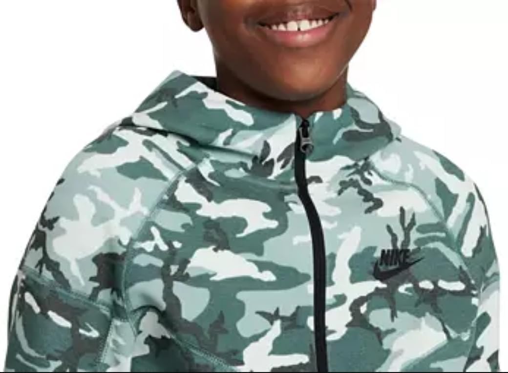 Nike Boys' Tech Fleece Camo Full-Zip Hooded Sweatshirt