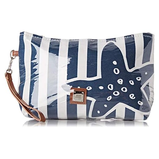 Eferri Neceser Nature, Bolso rafia Marine Star de mano para Mujer, Azul, 26x16x9 cm