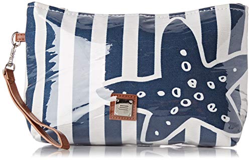 Eferri Neceser Nature, Bolso rafia Marine Star de mano para Mujer, Azul, 26x16x9 cm