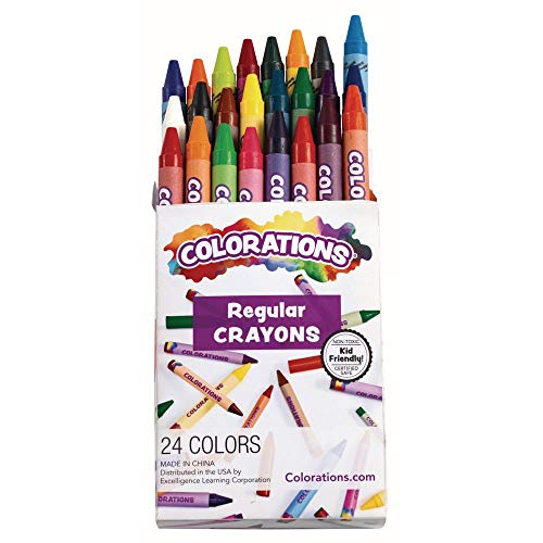 Colorations Crayons, 24 Colors, Non Toxic Crayons, Crayons for Kids, Crayons for Toddlers, Kids Crayons, Coloring, Drawing, Toddler Crayons, Toddler Art Supplies, Preschool