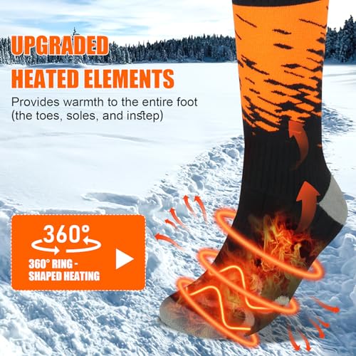 Elektrisch Beheizbare Socken APP Steuerung, Beheizte Socken für Damen Herren mit 5000mAh Akku, Wiederaufladbare Wintersocken Foot Warmer 3-stufige Temperaturregelung Thermosocken – Bild 6