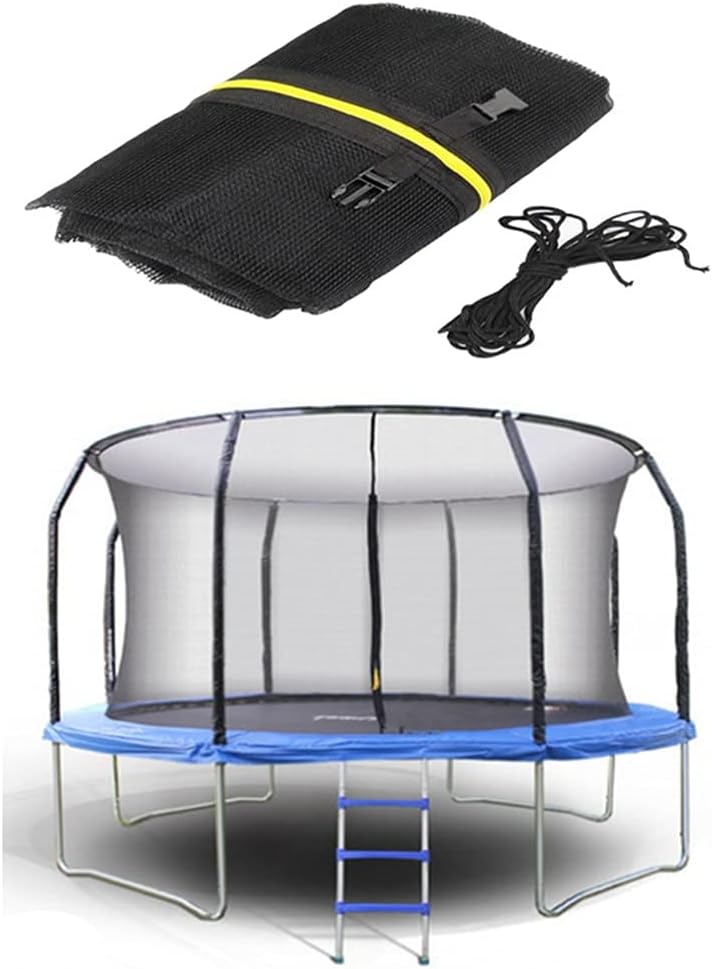 Trampoline Spring, Trampoline Accessories,Outdoor Indoor Anti-Fall Trampoline Safety Net 10FT/12FT/14FT Trampoline Protective Net 6/8 Poles with Zip