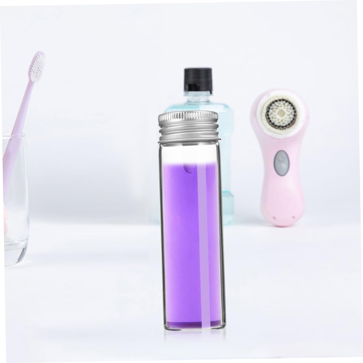 POPETPOP 30piezas Tubos de Ensayo de Vidrio Transparentes con Tapa de Rosca Metalica Frascos Pequenos para Almacenar Cuentas Purpurina para Muestra de Laboratorio y Prueba de Aceite