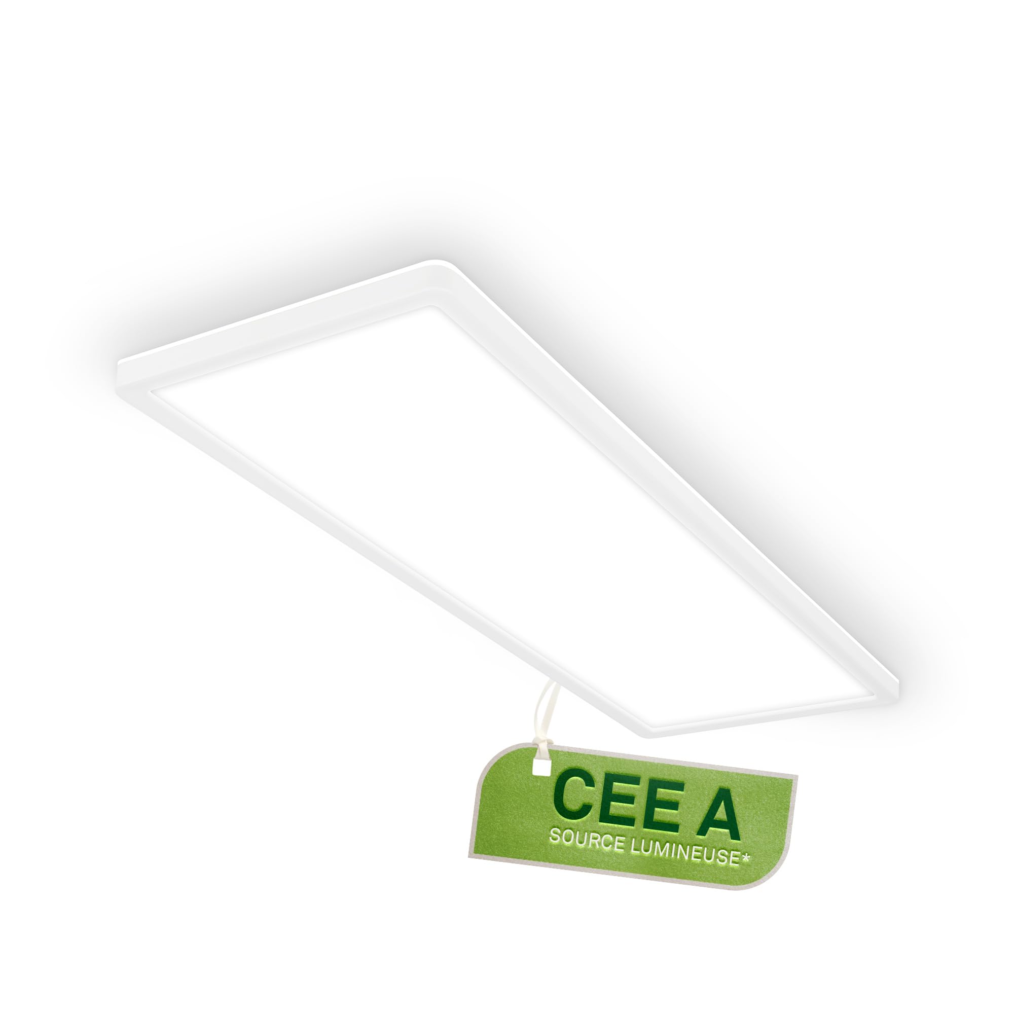 BRILONER - Plafonnier LED, CEE A source lumineuse, 14W 3000 lm, design extra plat, lumière indirecte, panneau lumineux moderne, éclairage salon, cuisine, chambre, couloir, 58x20x3 cm, blanc