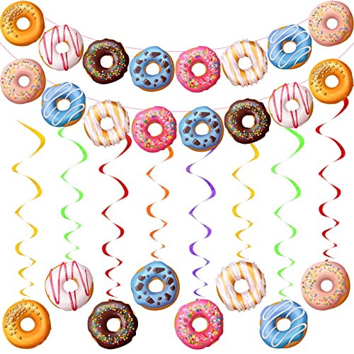 Kit déco donut de 34 pièces pour embellir la table d'anniversaire et les photos de fête