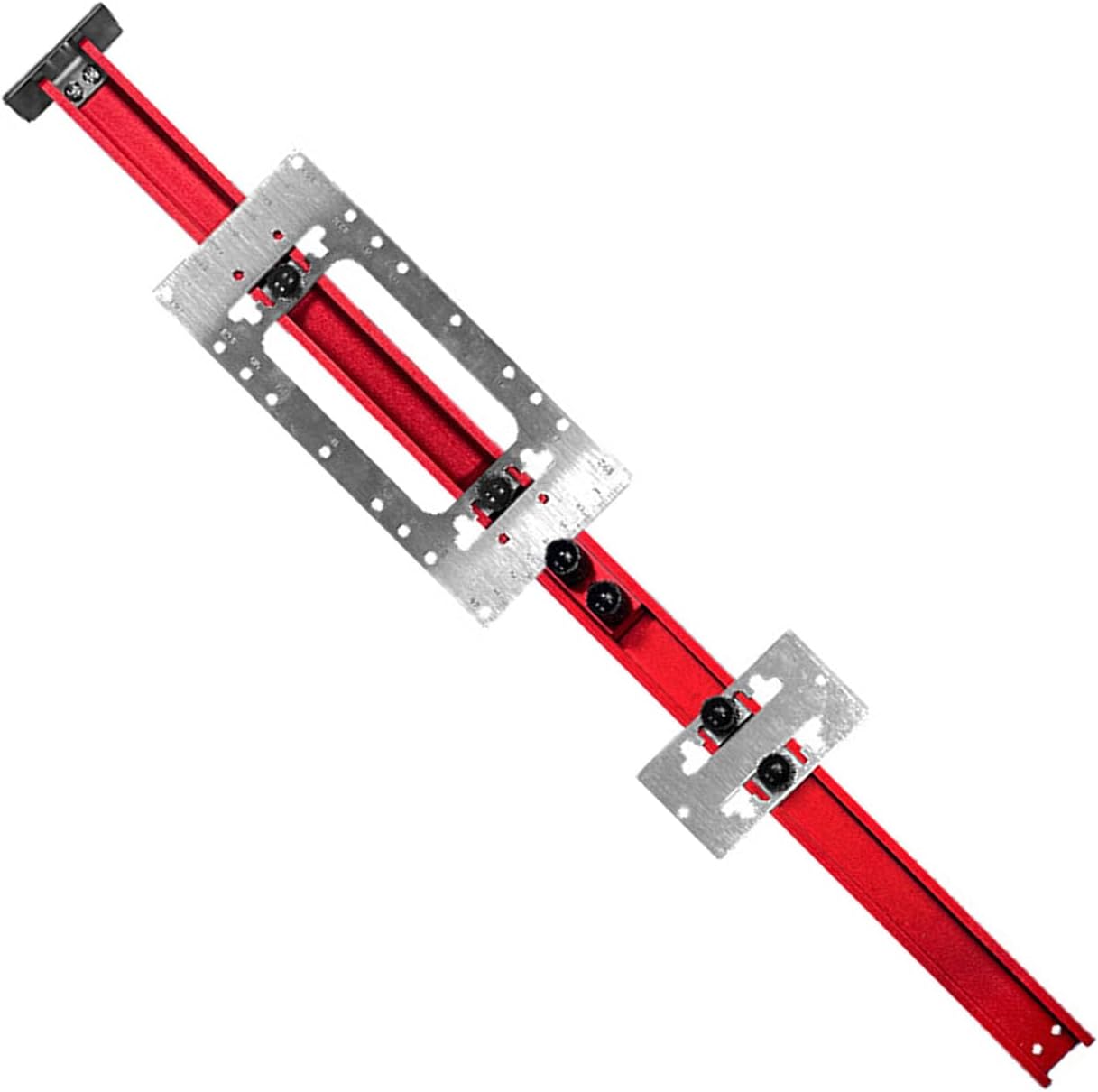 Cabinet Hardware Jig Professional Aluminum Alloy Handle Installation Locator with Stainless Steel Plate for Precise Door Drawer Pull Drilling 400mm Length 4 Hole Spacing Options