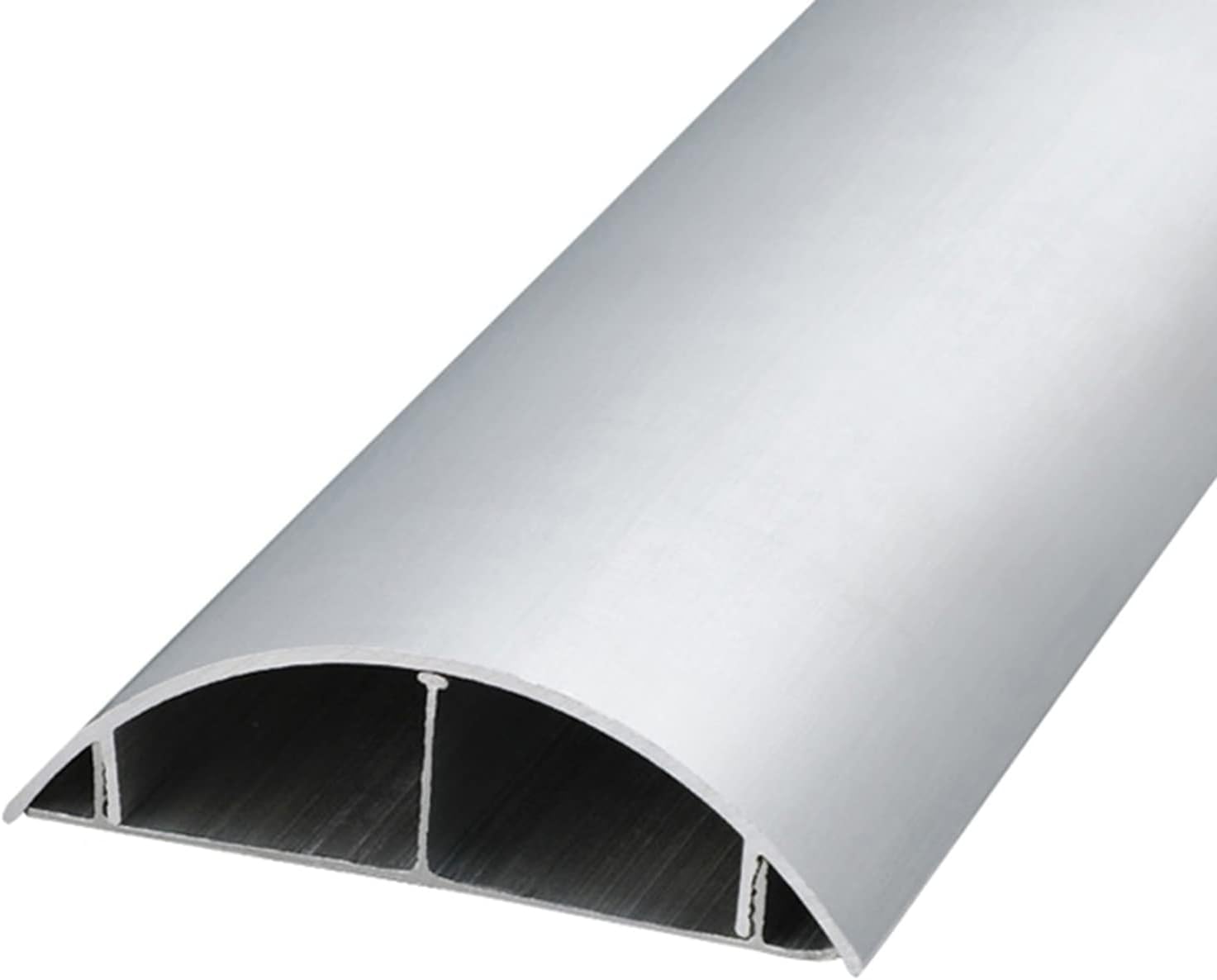 Kabelabdeckung for Boden und Wand, Kabelkanal aus Metall, grau, gewölbter Kabel-Organizer for Verstecken von Ethernet-Stromkabeln/-leitungen Kabelabdeckung(Width 112mm)