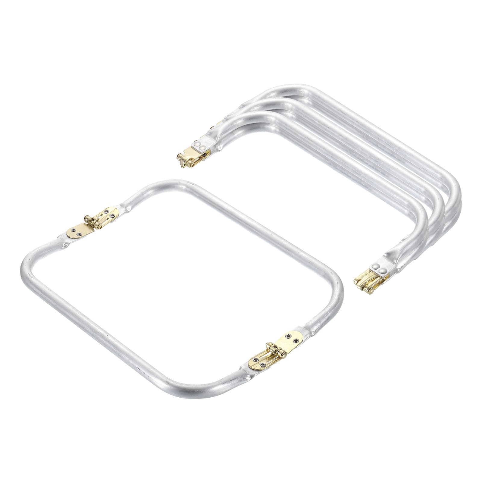 sourcing map Metal Purse Frame 8 in, 4 Pcs Rectangle Frame Kiss Lock, Bag Frame Hardware Replacements for DIY Purse Handle Bag Making, Clutch Coin Purse Frames