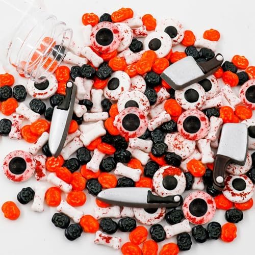 100g Essbare Halloween Süßigkeits Streusel,Zuckeraugen Essbar | Zucker Augen halloween,Grabstein Cupcake Topper,Halloween Tortenaufleger,Zuckeraugen Deko Geeignet für Kekse und Cup