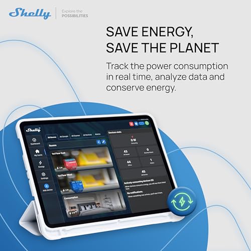 Shelly 1PM Gen3, Wi-Fi Interruttore Intelligente Relé, 1 Canale, 16А, Monitora Il Consumo Di Energia, Controllo Remoto E Automazione, Illuminazione, Nessun Hub Richiesto, Alexa, Google Home - 7