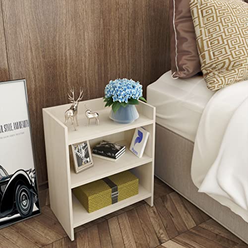 Image of Multipurpose Engineered Wood Bedside Table and Nightstand Side Table - Chairside End Table, Couch, Living Room with Storage for Home & Bed Room (40x30x45cm) (PZ-BS02-NAT)