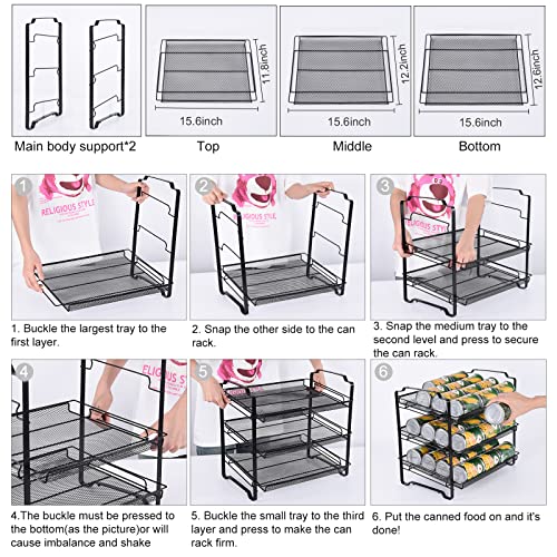 Btideas Can Organizer For Pantry, 3 Tier Stackable Can Rack Organizer, Canned Goods Organizer For Pantry, Holds Upto 36 Cans For Kitchen Cabinet Or Pantry #TOP5