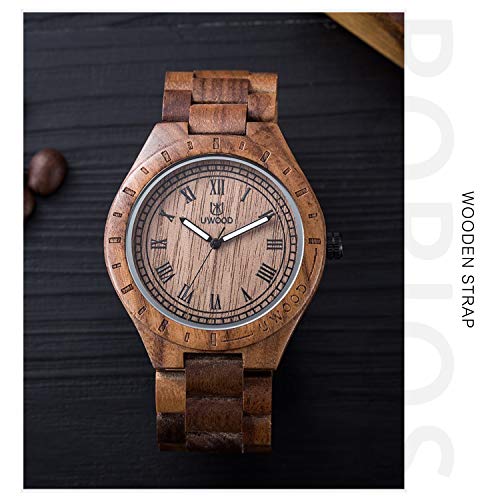 RORIOS Heren Horloges Houten Super Licht Quartz Natuurlijk Houten Horloge Horloges Mode Mannen Houten Horloge - Afbeelding 4