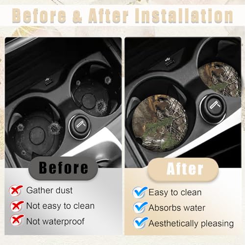 2 Pack Posavasos de Cerámica para Portavasos de Carro miniatura 4