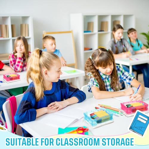 Image of Suzile 25 Pcs Plastic Crayon Boxes Bulk,Red, Blue, Green