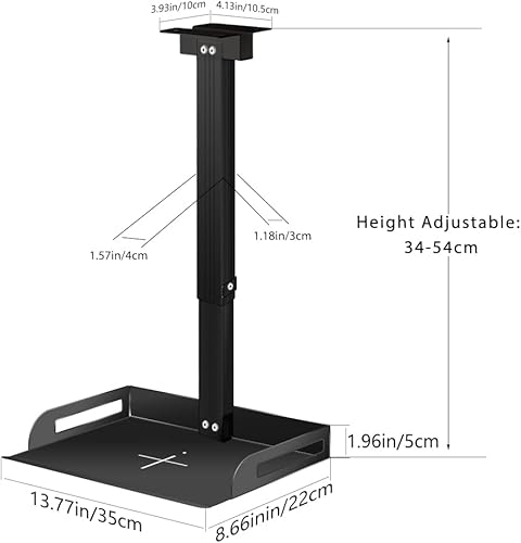 Miniatura 2 de Drsn Soporte de techo universal con bandeja para proyectorcámara, 11.4-22 ajustable, rodamiento de carga de 11 libras, instalación sin agujeros,