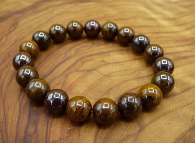 Galaxy Gems Strechable Boulder Opal Bracelet Top A1 Quality Boulder Opal Stone Bracelet Original Certified Boulder Opal Gemstone Bracelet Brown Color Beads Bracelet for Astrologyबोल्डर ओपल स्टोन