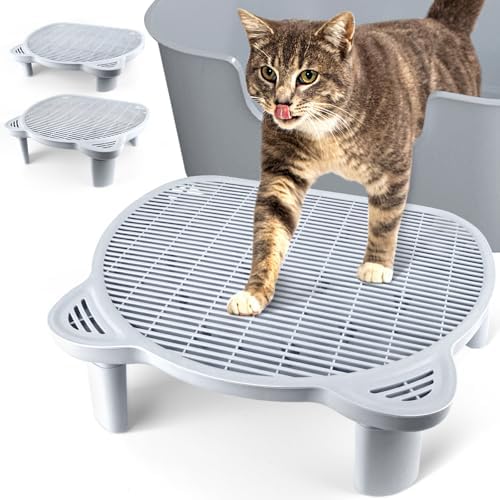 Ajustable Rampa para Gatos, Caja de Arena Elevada para Gato, Dobl...