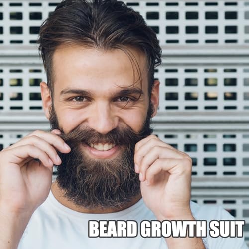 Beard Growth Kit mit Rollen Bartwuchsmittel Männer Schwarz Bart Wachstum 60 ml Bartwachstum Verdichtet und Stärkt Das Haarwachstum und Den Bart Geschenke für Männer und Väter