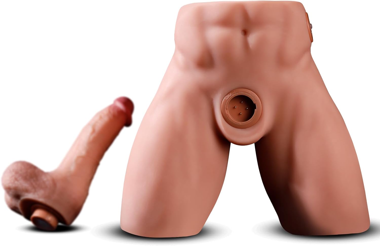 14LB Thrusting & Vibrating Male Torso Sex Doll with Removable Realistic Dildo, Hands-Free Riding Design 3D Tight Anal Channel & Built-in Skeleton Adult Sex Toy for Women & Men