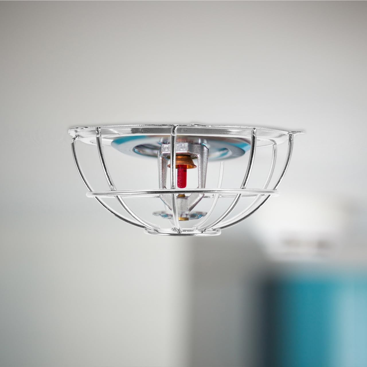 TOVINNA Fire Sprinkler Head Guard Cage Heavy-Duty Chrome Steel Protector for Upright, Pendant & Horizontal Sprinklers, Screw-On Shield for Home, Warehouse & Commercial Low-Ceiling Safety