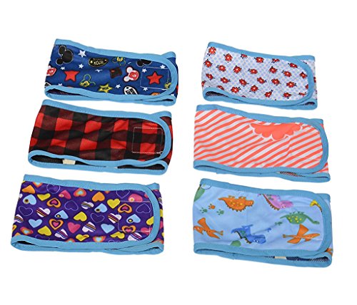 BWOGUE Dog Belly Band (Pack of 4) Boy Puppy Diapers with Velcro Washable Reusable for Small Male Pet Dog Diapers Pants