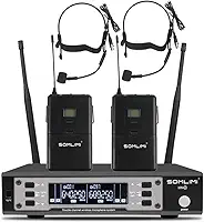 SOMLIMI original EW135G4 Sem Fio Microfone Profissional para Cantares Performances dePalco Karaoke Conferenciada lgreja Palestr (135-WH30 Headset)
