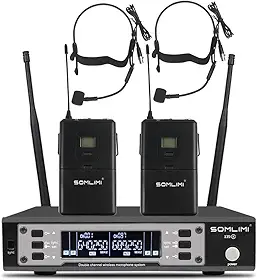 SOMLIMI original EW135G4 Sem Fio Microfone Profissional para Cantares Performances dePalco Karaoke Conferenciada lgreja Palestr (135-WH30 Headset)