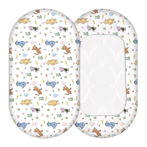 1 Pcs The Winnie Baby Bassinet Sheet Pooh Toddler Mattress Sheets Crib Sheets for Baby Boys or Girls Soft and Comfortable Baby Bed Sheet Ideal Gift for New Parents 32x16 Inch