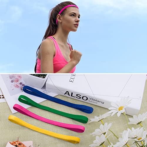 Image of Duufin 20 Pieces Elastic Sport Headbands for Women and Girls - Non Slip Grip Headbands in 20 Colors - Ideal for Volleyball, Tennis, Yoga, Basketball, Walking, Exercise, Running