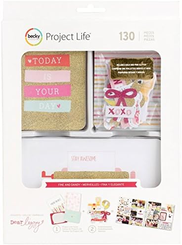 Project Life Kit Value Kits-Fine and Dandy-Pink and Gold Glitter ...