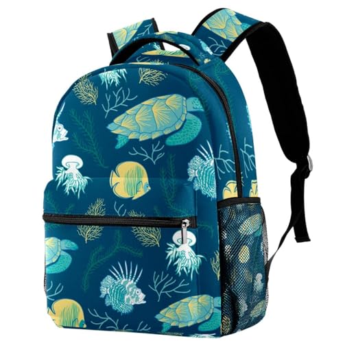 Sac à dos école grand volume motif océan avec bretelles confort
