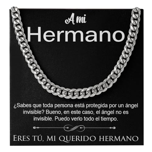 Collar Cubano para Hermano Te amo mucho - Ideas de Regalo para Él para Navidad Cumpleaños - Set de Regalo con DEDICACIÓN incluido (A mi Hermano)