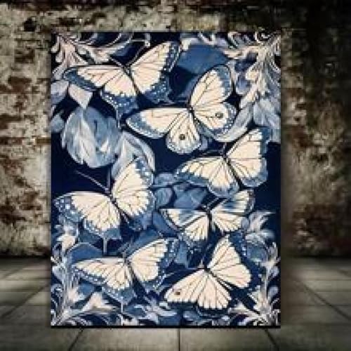 Impression sur toile salon style vintage avec graffitis et cadre 70 x 90 cm
