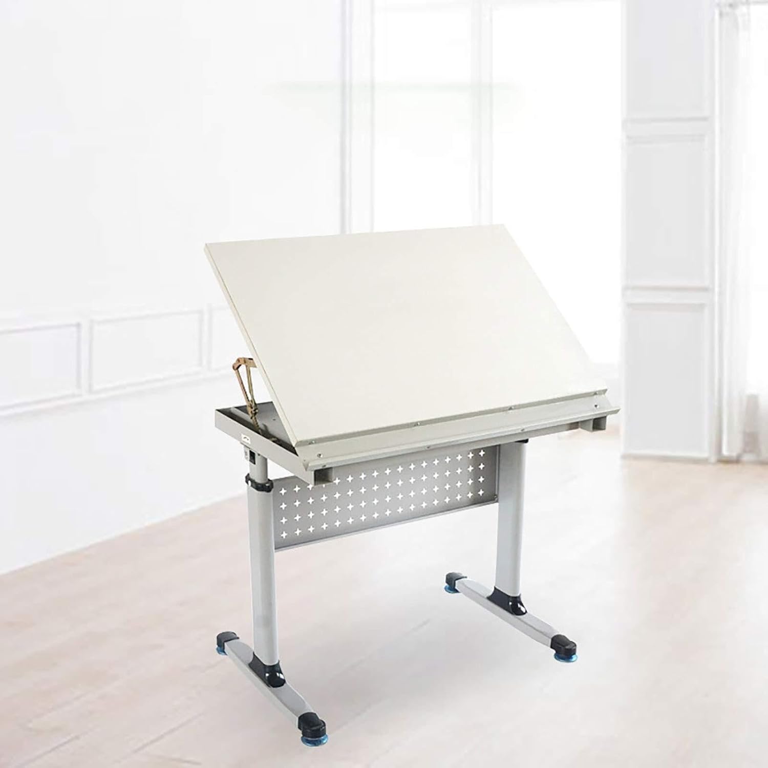 Adjustable Drafting Table with Tiltable Desktop, Lifting Art Desk for Drawing, Writing, and Design Work, Spacious Workstation with Convenient Storage, 90x60x76CM