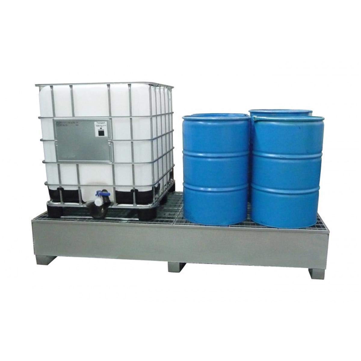 Cubeto Retención Acero Galvanizado para 2 IBC 1000 litros