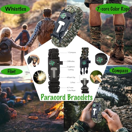 Prnaiev National Parks Water Bottle with 2 Sets of 63 Waterproof Stickers & 3 Lids, 32 oz Leakproof Insulated Water Bottle, with Bear Deterrent Paracord Bracelet for Hiking,Camping,(Blue) by Prnaiev - Image 5