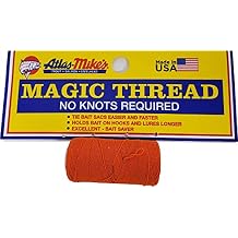 Atlas Mikes Magic Thread No-Knot Bait Thread for Tying Roe Sacs, Holding Soft Baits & Securing Chicken Liver or Shrimp Elastic Fishing Thread with Optional Dispenser