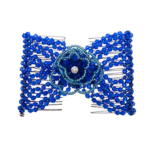 Lovef 3Pcs Easy Comb Magic Hair Beauty Decoration Double Clip Pearl Stretchy Beaded Hairpin Bow Double Combs Lady In Random Color #TOP2