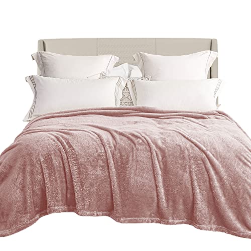 Exclusivo Mezcla Plush Fuzzy Fleece King Size Bed Blanket, Super Soft Fluffy And Thick Blankets For Travel Bed And Couch (Dusty Pink, 90X104 Inches) #TOP24