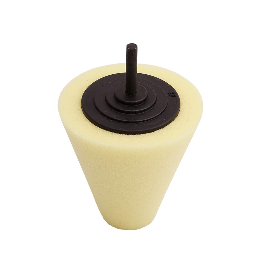 Sevenfly Wheel Sponge Buffing Polishing Cone for Automotive Car Wheel Hub Care Metal Polish Buffing Polishing Ball(Yellow)