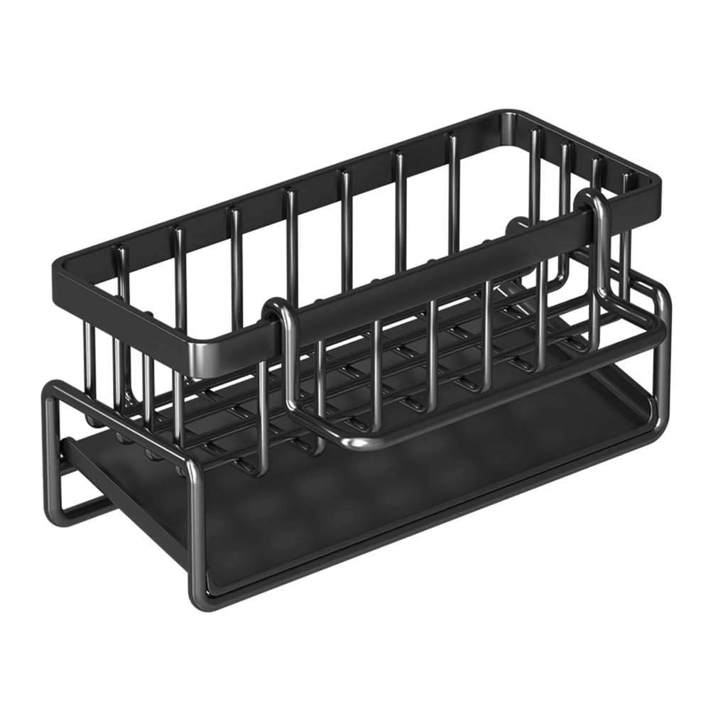 carotoe Sink Sponge Tray Dishcloth Towel Organizer Rack Practical Kitchen Storage Shelf Multilayers Draining Rack for Soap Quick Drying Sponge Holder