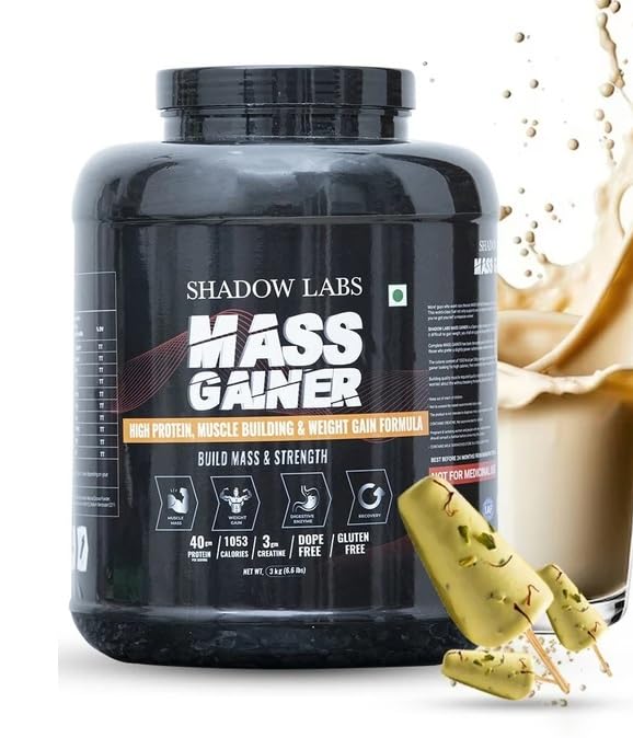 Image of Mass Gainer High Calorie Weight Gainer Protein Powder, 3 KG, Kesar Kulfi | With Carbs & Creatine, Supports Muscle Growth, Strength, Recovery & Weight Gain, For Men & Women