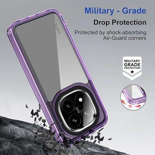 Image of Zapcase Back Case Cover for Mi Redmi Note 14 Pro Plus 5G | Compatible for Mi Redmi Note 14 Pro Plus 5G Back Cover | Case Cover with Camera Protection | (TPU + PC | Translucent Purple)