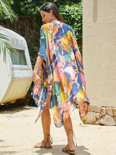 Image of Moss Rose Women Summer Bikini Kimono Bathing Suit Cover Ups for Swimwear