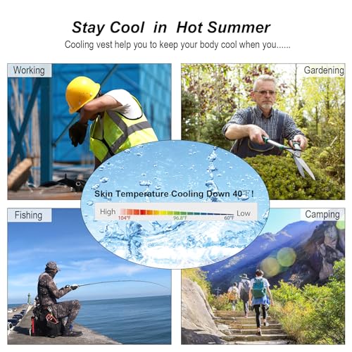 Cooling Vest for Men and Women with Air Conditioning Fans，Water-resistant Surface Lightweight Quick Dry with UV Protection3