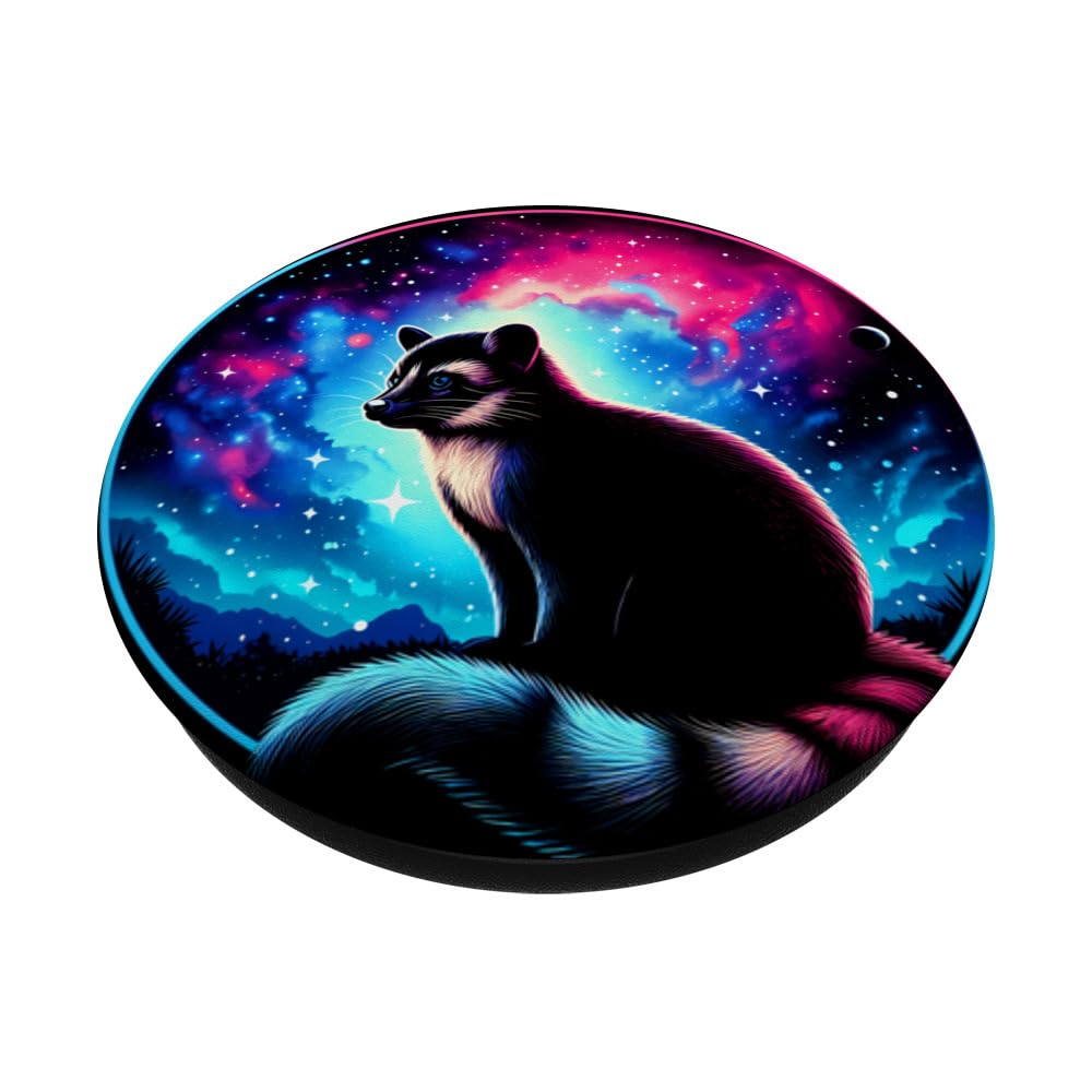 Cool Cosmic Guinea Pig Galaxy Graphic Space Art PopSockets Swappable PopGrip, Black - Image 2