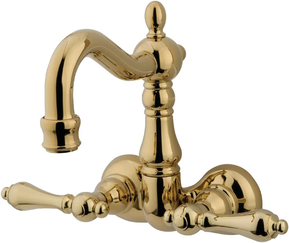 Kingston Brass CC1071T2 Vintage 3-3/8-Inch Wall Mount Tub Faucet, Polished Brass